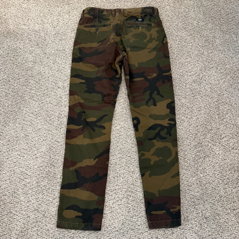Vans Mens Camo Chino Pants 32 Woodland Camouflage Slim Straight Twill Skater
